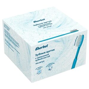 Зубные щётки одноразовые с нанесенной зубной пастой, Sherbet,