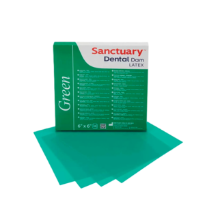 Коффердам латексный (завеса) Dental Dams/ДенталДам, средний, зеленый, 152 х 152 мм, Sanctuary, арт. 1231910997