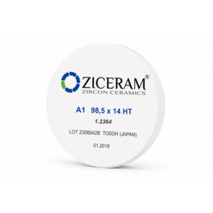Заготовки диоксида циркония Ziceram с оттенком A1, 98,5 х 14 НТ