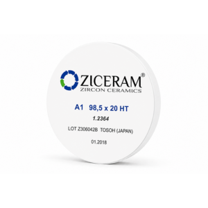 Заготовки диоксида циркония Ziceram с оттенком А1, 98,5 х 20 НТ