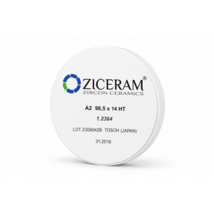Заготовки диоксида циркония Ziceram с оттенком А2, 98,5 х 14 НТ