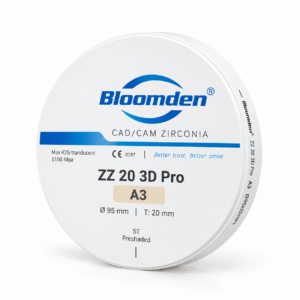 Диск циркониевый Ø95 мм, ZZ 20 3D Pro, A3, Bloomden
